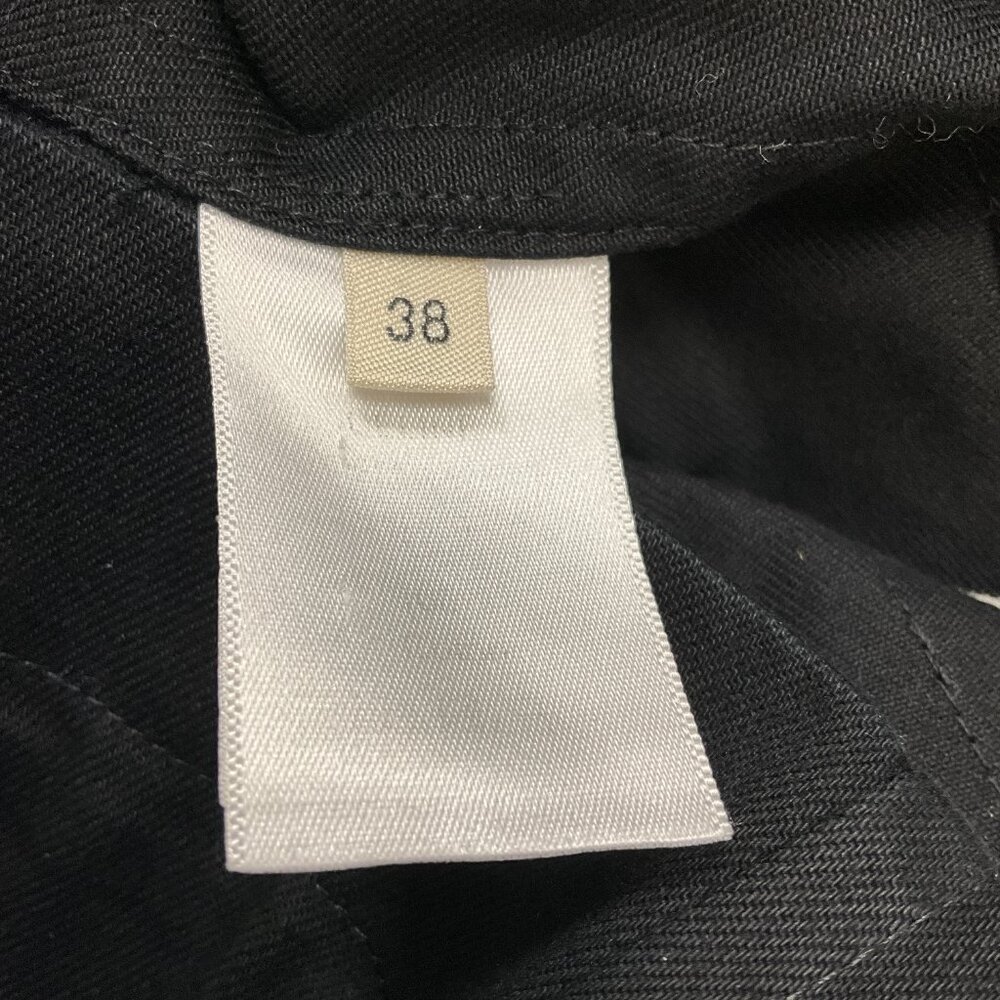 Celine Black / Gold Button-front Sleeveless Collared Cotton Dress - Picture 5 of 5